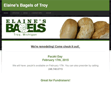 Tablet Screenshot of elainesbagelsoftroy.com